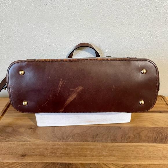 Brahmin Mini Asher Balsa Textured Leather Tote Crossbody Satchel Bag Brown Purse - Picture 10 of 15